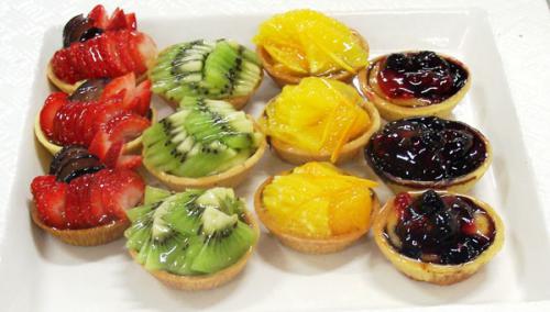 Tarts - fresh fruit strawberry, kiwi, orange, blueberry